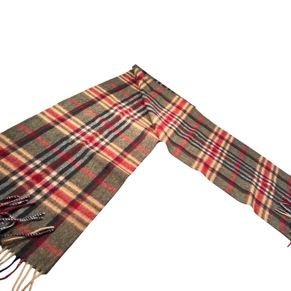Alan Paine Neck Scarf El Corte Ingles Classic Plaid Wool Shawl Fringe Winter - Picture 4 of 12